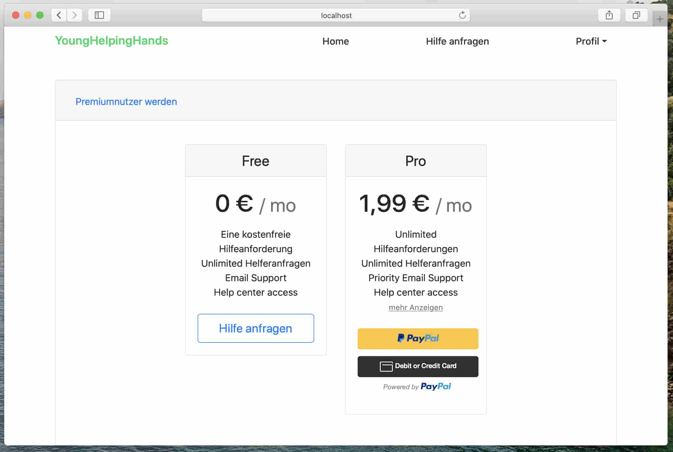 YoungHelpingHands Pro Upgrade