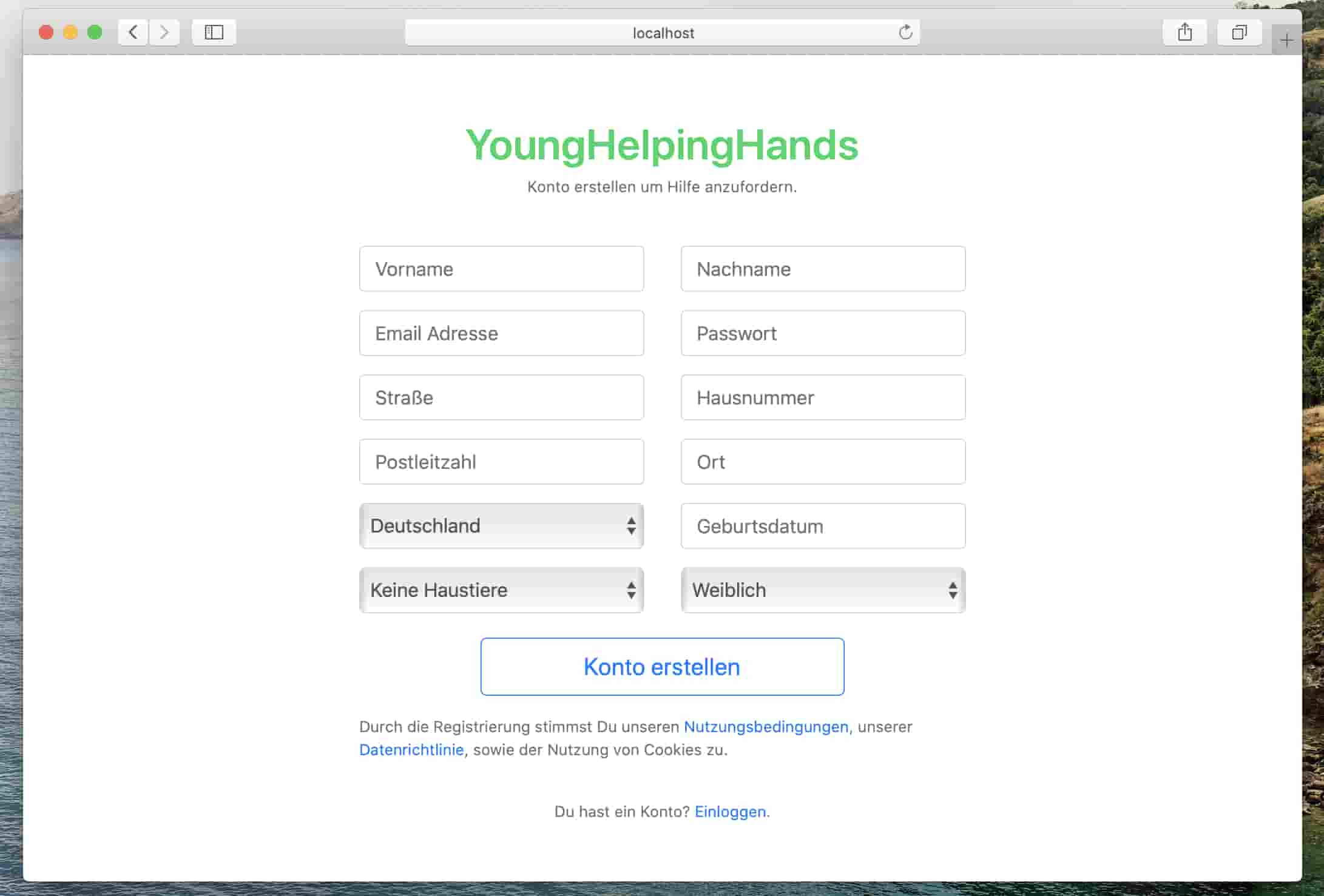 YoungHelpingHands Einloggen